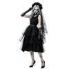 Dark Gothic Ghost Bride Cosplay Dress Black Tulle Cake Skirt Halloween Zombie Party Costume