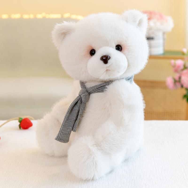 Cute Teddy Bear Plush Toy Doll Little White Bear Sleeping Doll Birthday Gift for Girlfriend