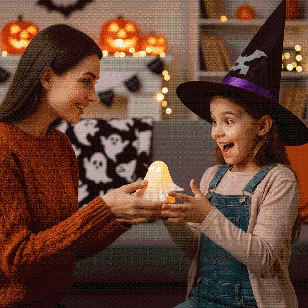 Compact Size Ghost Table Decor Warm White Miniature Nightlight Festival Giftseekers