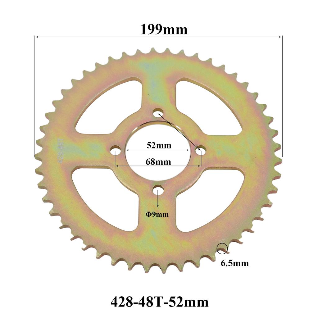 Цепи 428 37T/40T/41T/43T/48T 37MM-76MM Звездочки Задние Звездочки Для 110cc 125cc 140cc Мотоциклов Грязевых Питбайков