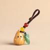 Handmade Rope Pear Key Chain Cartoon Chinese Style Key Ring Wood Phone Chain  Jewelry Findings