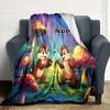 Custom Name "Adventurous Forest Friends" blanket for Couch & Bed, Plush Cozy Fuzzy Blanket Super Soft & Warm Blankets for Fall and Winter. 0908424
