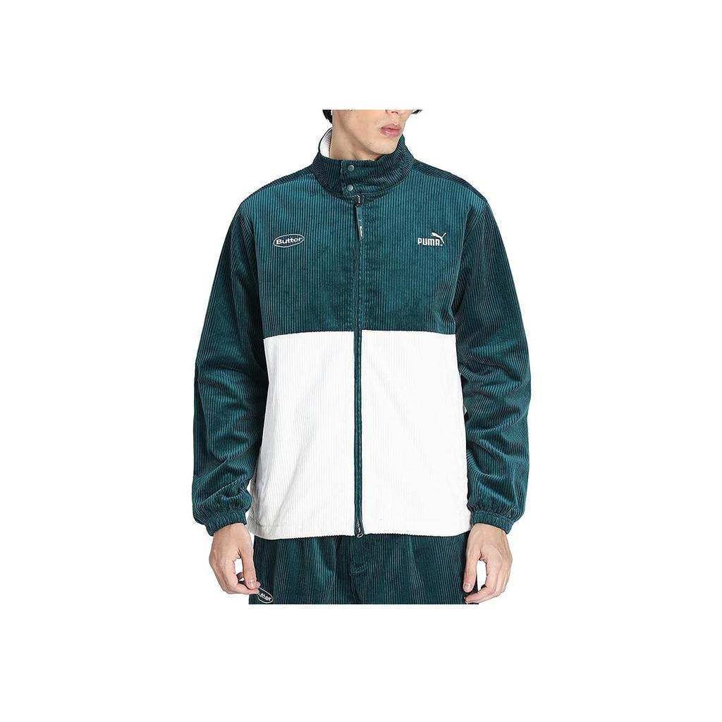 Puma Куртка с вышитым логотипом на молнии и воротником-стойкой Мужские куртки Зеленые 532436-40