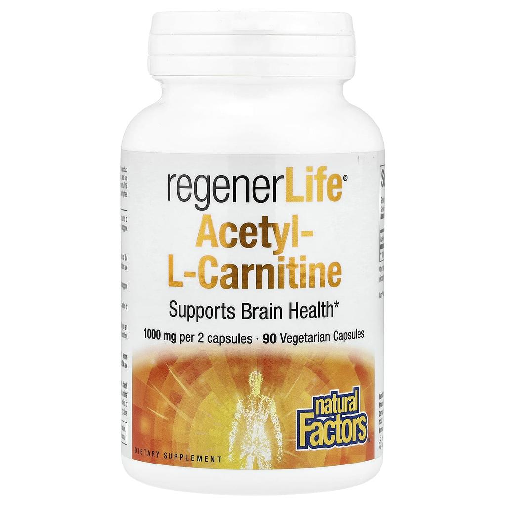 Regenerlife®, Ацетил-L-карнитин, Вегетарианские капсулы, 90 капсул (500 мг на капсулу)