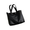 Vertical Square Large Capacity Handbag Solid Color Portable Shoulder Bag  College Student