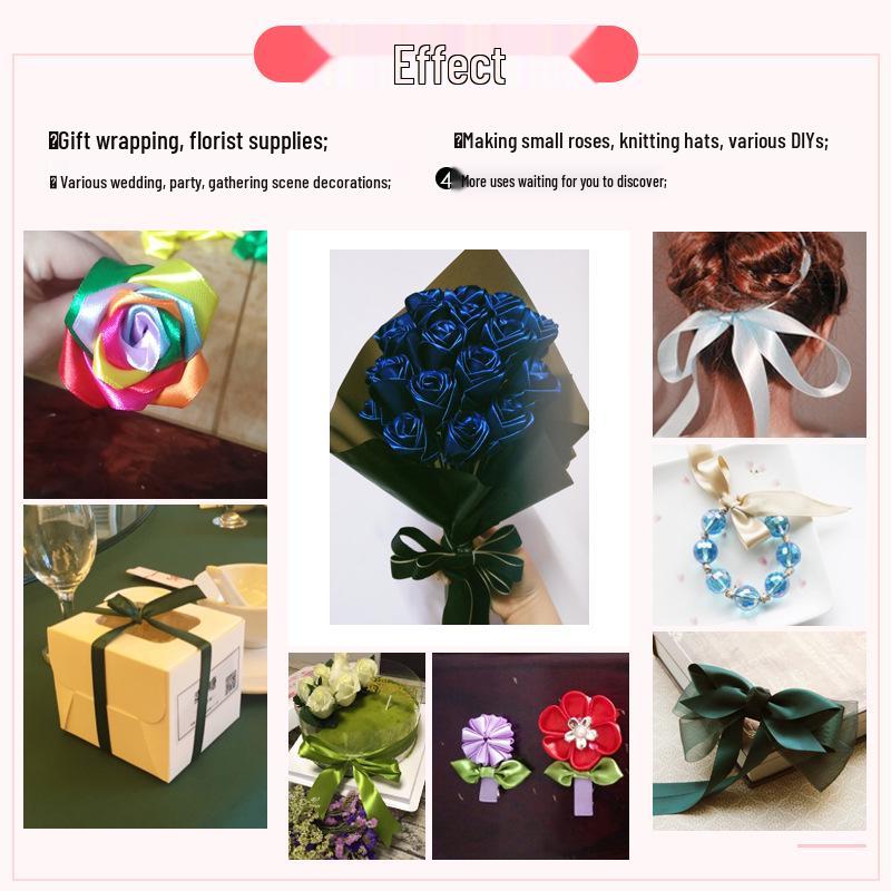 Полиэстеровая атласная лента 2,5 см для подарочной коробки и аксессуаров для волос