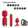 10 Vibration Mode Six Piece Set Dildo Clitoris Stimulating Massager Anal Butt Plug G Spot Masturbator Penis Ring Adult Sex Toys
