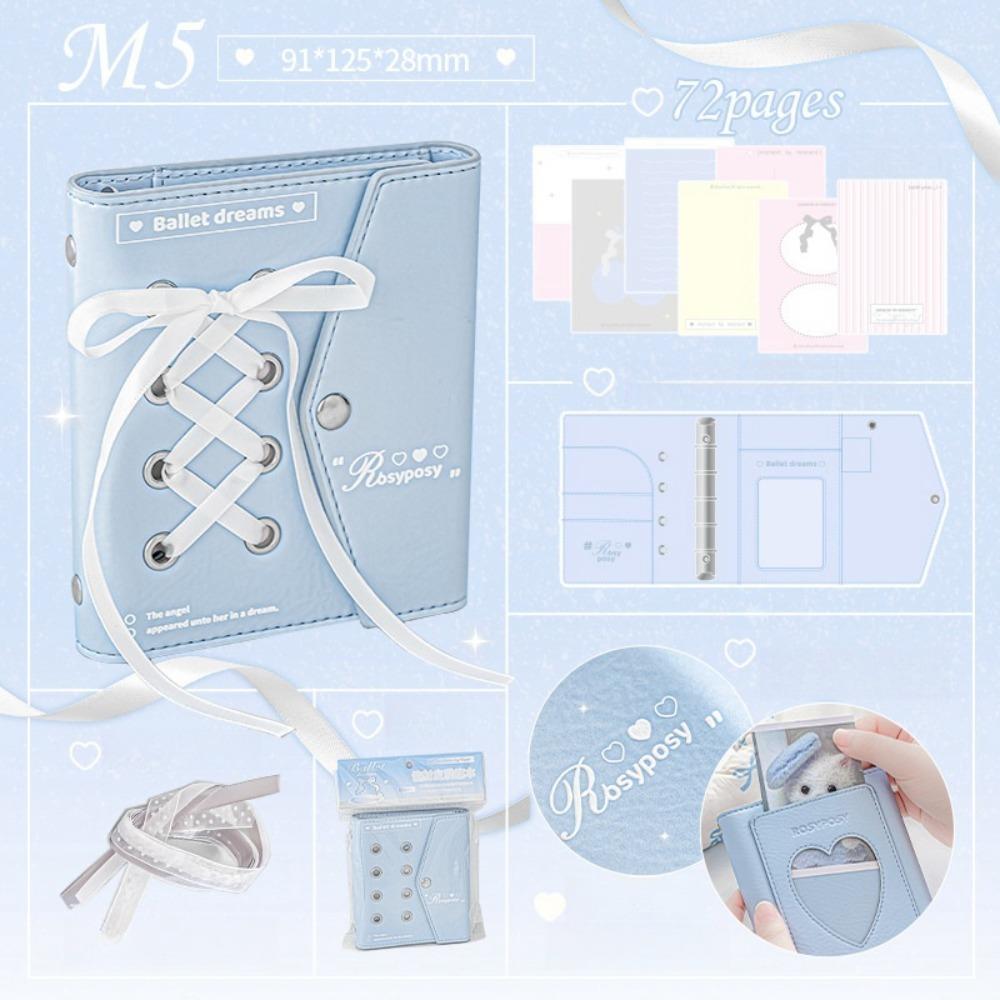 ПУ Кожа Балеткор Книга Сердце Лента Блокнот Записная бумага Бант Карманная книга Учеба