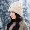 Универсальная свободная шерстяная шапка для женщин на осень и зиму, ветрозащитная и теплая шапка с защитой ушей, большой обхват головы, подчеркивающая лицо, шапка-мешок для головы