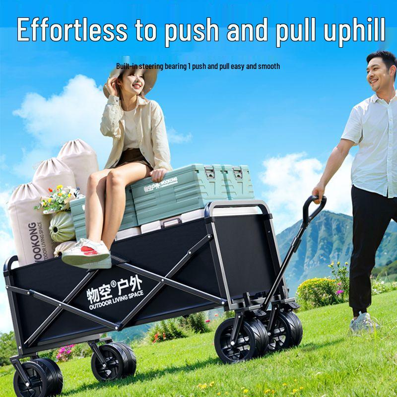 Foldable Outdoor Camping Cart - Portable Trolley for Travel and Picnic Essentials