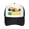 Летняя сетчатая кепка Ayrton Senna для улицы, унисекс, регулируемая, из пены, тракер, для повседневного ношения