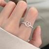 Korean Version Plain Ring Irregular 925 Sterling Silver Versatile Ring Women's Niche Ins Style Design Non-fading Combination Ring