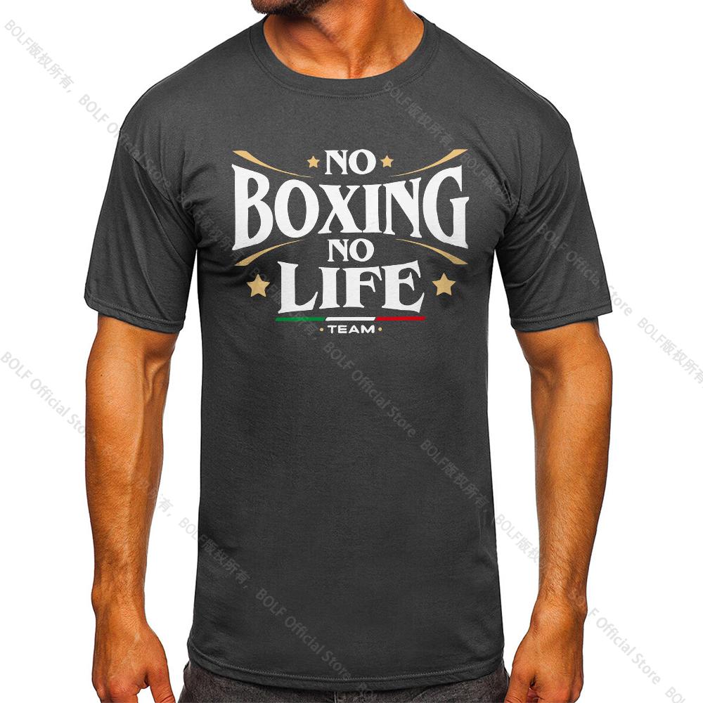 Футболка мужская винтажная с принтом No Boxing No Life Gym, спортивная, 100% хлопок, классические футболки для мужчин и женщин, спортивная одежда, топы