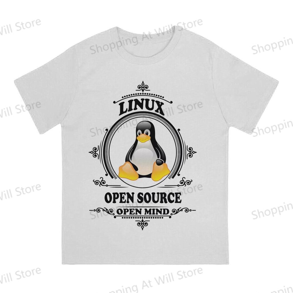 Топы Хлопок Мода Linux Открытый Исходный Код Открытый Разум Унисекс и Женские Футболки Linux GNU Minix Unix С коротким рукавом забавный принт