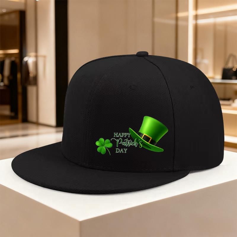 Single Happy St Patricks Adjustable HipHop Hat Lightweight Unisexs Cap Green FourLeaf Clover Gift for Happy St Patricks Day