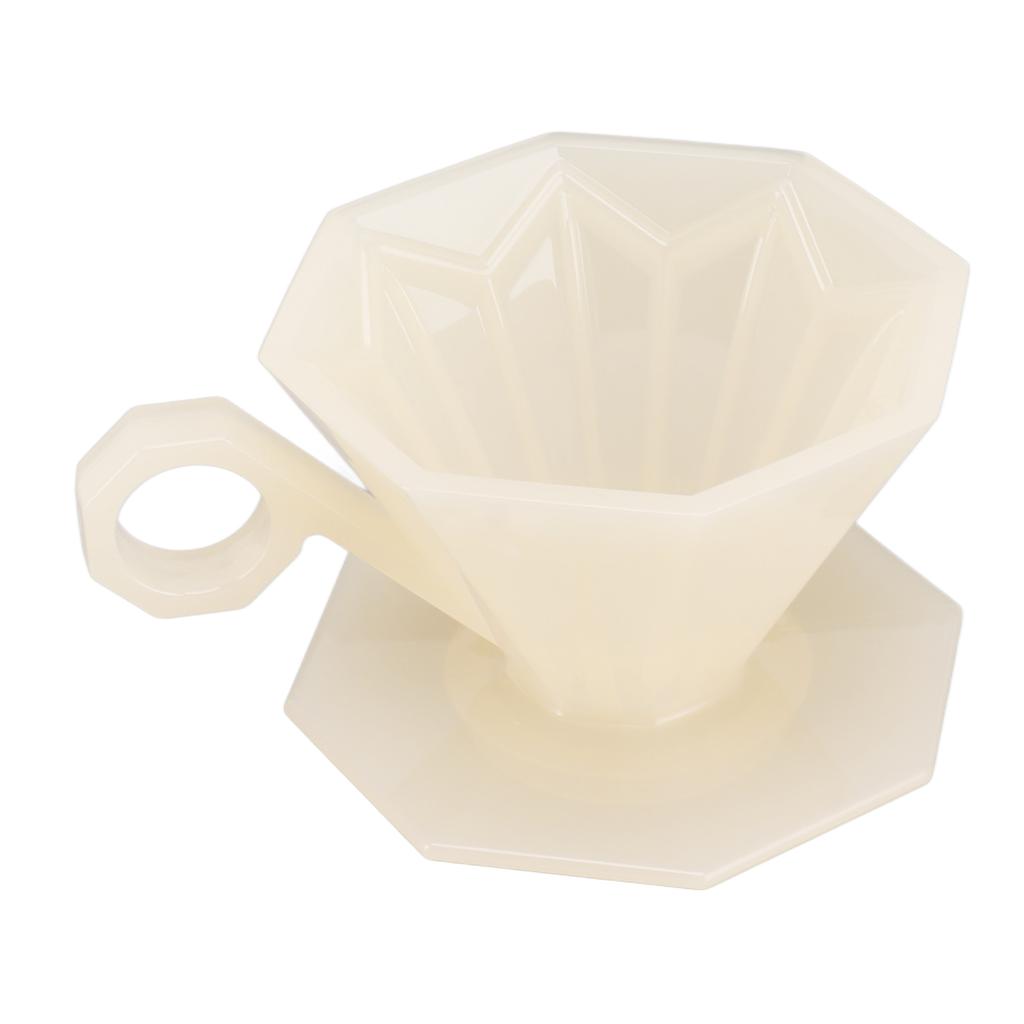 Coffee Filter Cup Resin Paperless Reusable Octagonal Pour Over Coffee Maker Filter Cone with Handle