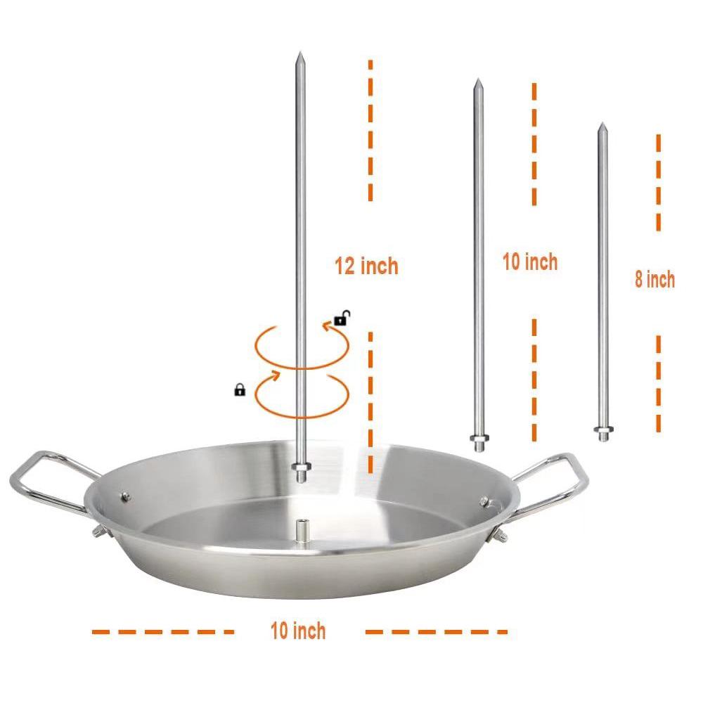 Stainless Steel BBQ Kit: Vertical Screw Pot, 3 Removable Brushes, Pads, Gloves, Oil Bottle, Brush Hooks.