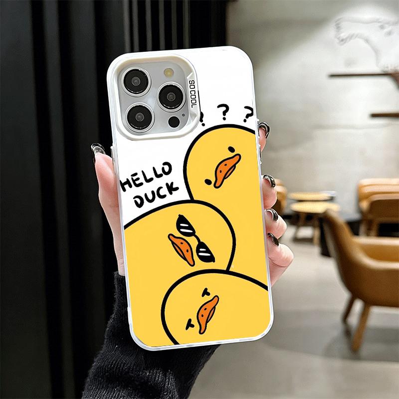 Funny Cute Cartoon Duck Soft Phone Case for iPhone 15 16 17 Pro Max 17Air 16E 14 Plus 13 12 Mini Shockproof Cover Back Shell