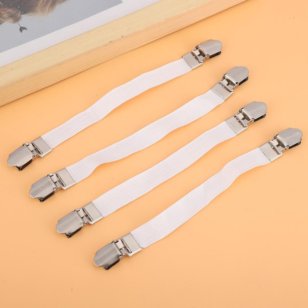 4Pcs Elastic Crisscross Bed Mattress Sheet Straps Double Head Clips Gripper Holder Fasteners Suspender Home Organize Gadget
