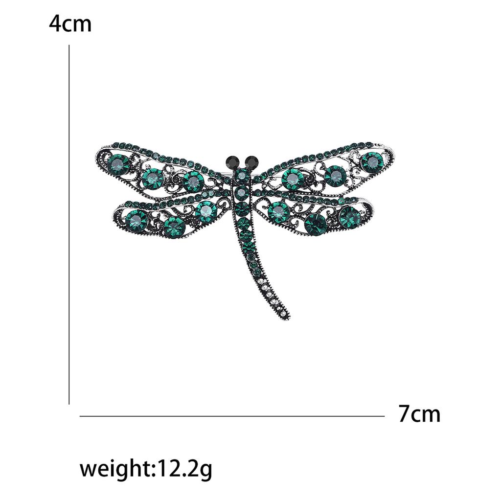 Rhinestone Dragonfly Brooches for Women Unisex Glass Insect Pins Banquet Party Backpack Gifts Jewelry Accessories