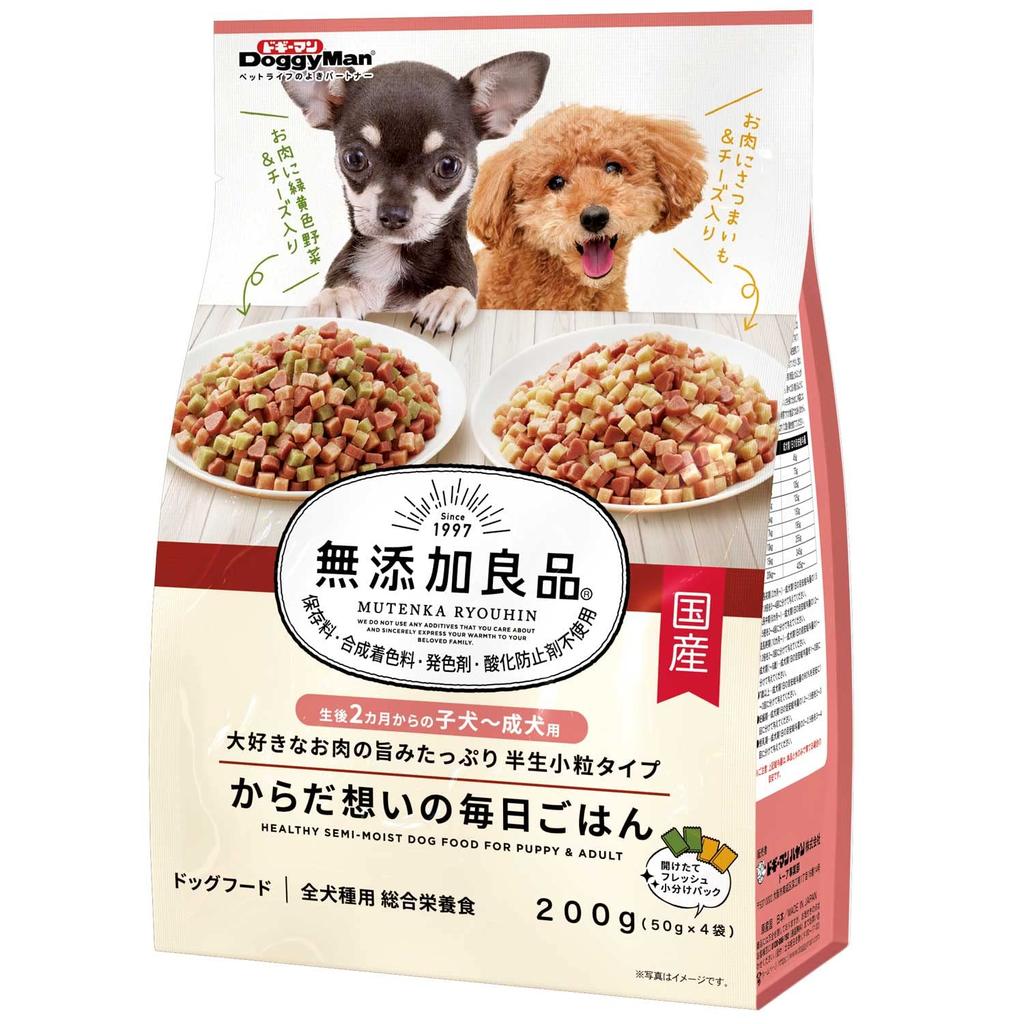 Doggyman Good Quality Daily Food for the for Puppies and Adult 200g X 4 Additive-free, Body, Dogs, (50g Pieces)