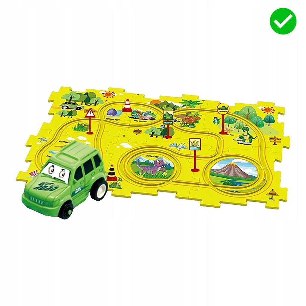 Puzzles for Children Interactive Railway Track with Puzzle Dinosaur Logic Tracks 15 pcs