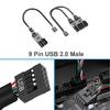 USB 2.0 9-контактный разъем (папа) на 2/4 9-контактных разъема (мама) Кабель-адаптер для расширения внутренних портов материнской платы