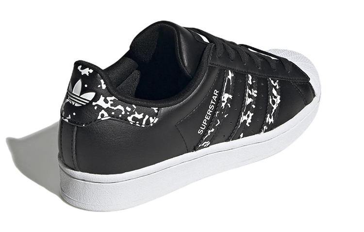 adidas Оригинальные Superstar J Устойчивые к истиранию Низкие Детские Скейтбордические Кроссовки Черно-белые GW4069