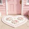 Girly Style Carpets for Living Room Flowers Bedroom Decor Carpet Fluffy Soft Heart Shape Bedside Rug Home Thick Plush Floor Mat