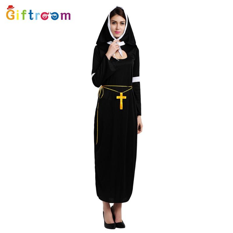 Halloween Drama Stage Performance Sexy Nun Robe Party Cosplay Costume