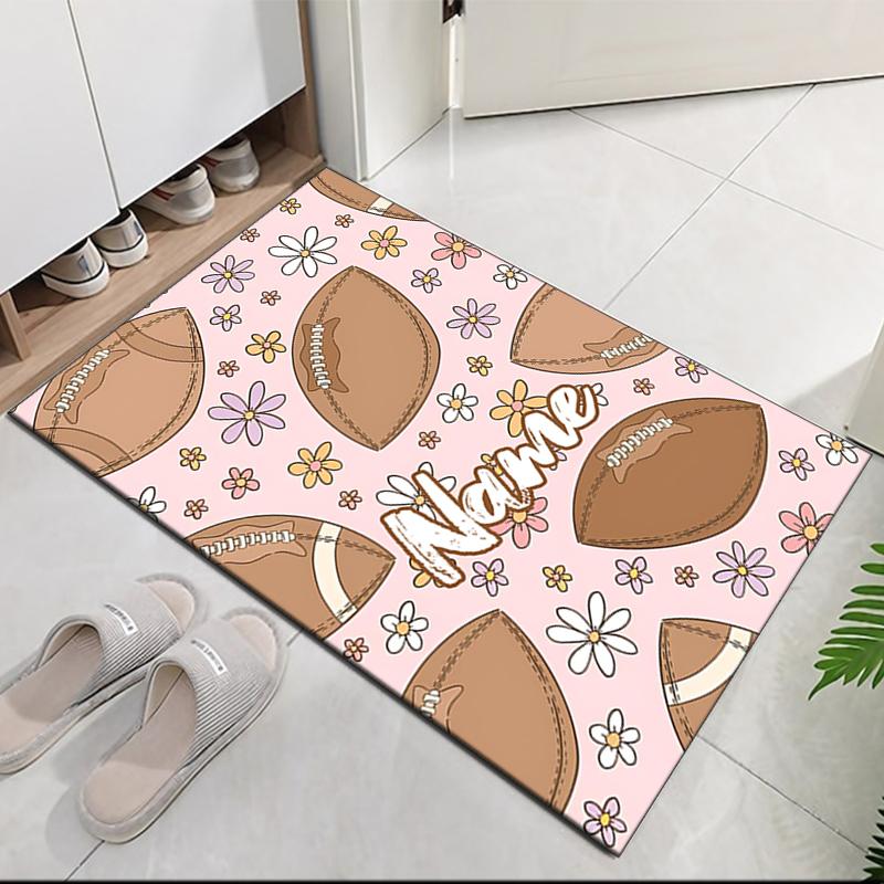 Custom Name American football Printed Carpet, for Office Chair Living Room Bedroom Kitchen Room Decor Gifts.