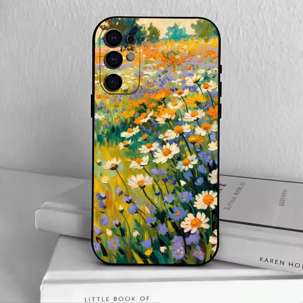 Чехол для телефона с картинами Ван Гога и Моне, масляная живопись, для Samsung S25, S24, S21, S22, S23, S30, Ultra, S20, Plus, Fe, Мягкий силиконовый черный чехол