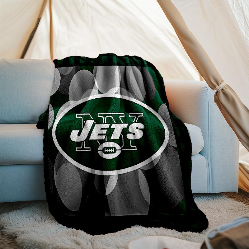 New York Jets logo printed blanket—lightweight,soft,warm;versatile blanket all seasons—perfect as &air-conditioning throw,nap blanket