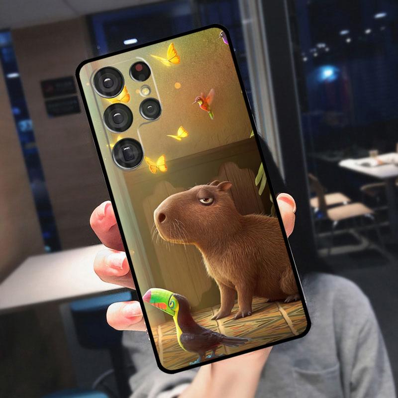 Cute Capybara Cover For Samsung Galaxy S25 S24 S21 S22 S23 Ultra S9 S10 Plus S24 FE S21 FE Phone Case