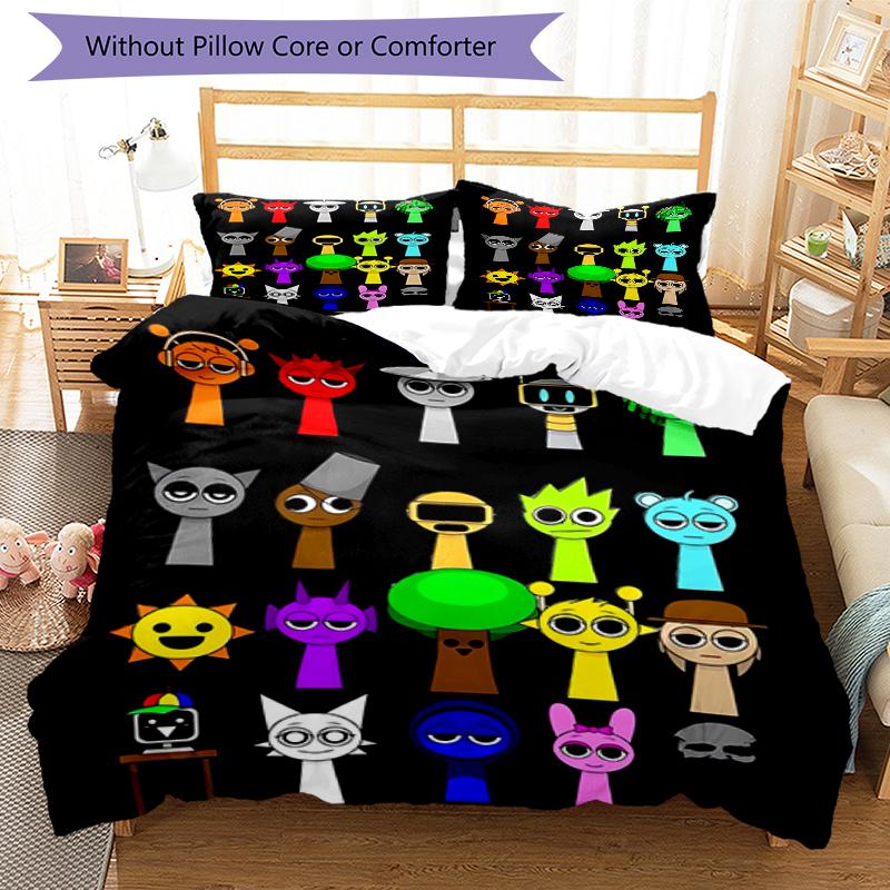 3pcs SPRUNKI3 Design Cover Set - HD Printed Bedding with 1 Cover and 2 Pillowcases - Perfect for Home and Dorm Decor