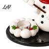 Indoor Holiday Display Christmas Candle Holder Cute Santa Claus/Snowman/Elf Boy/Gingerbread Tealight Resin Tabletop Centerpiece Candlestick Decor for