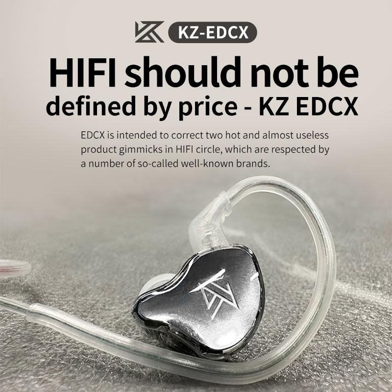 KZ EDCX Wired Earphones HiFi Stereo Bass Music Headphones Stage Live Earbuds Monitor IEM Sport Gaming Headset PK EDX ZSN PRO