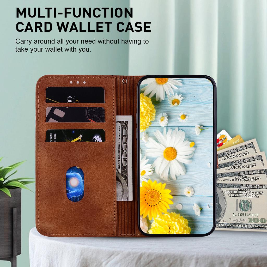 Чехол-книжка из кожи с тиснением Lily Fower для Motorola G35 G55 G85 G34 G04 G84 G54 G14 E13, подставка, чехол-кошелек с отделениями для карт, чехол для Motorola Edge 50, кобура