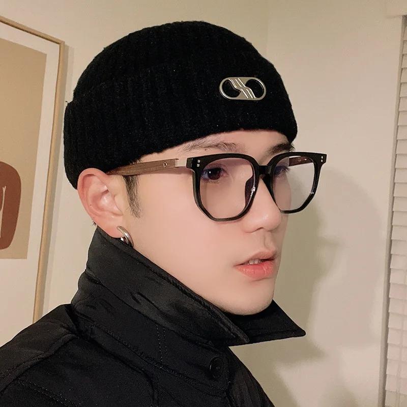 Квадратные мужские очки для близорукости с дужками под дерево и металлическими заклепками Очки для близорукости 0 -0.5 -1 -1.25 -1.5 -1.75 -2.0 До -6