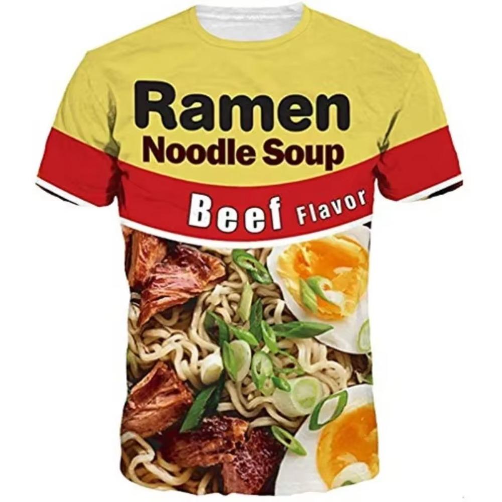 3DT-shirt personalized food noodle Cheetos chicken Takis top street casual oversized T-shirt