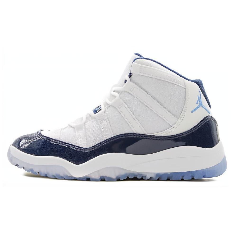 Air Jordan 11 Retro PreSchool 'Win Like '82' (унисекс) Белые / Темно-синие / Университетский синий Детские баскетбольные кроссовки 378039 123