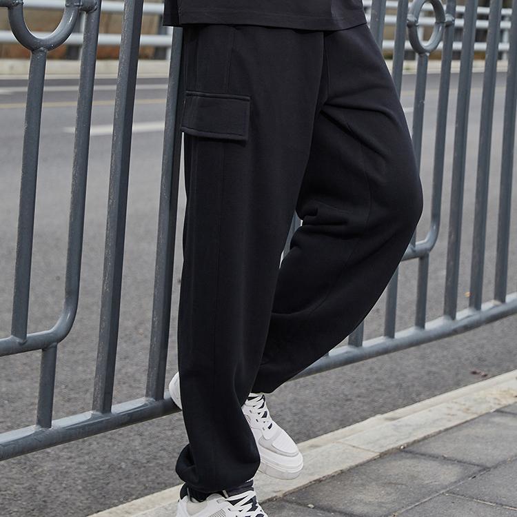 Li Ning Sports Fashion Series трикотажные зауженные спортивные штаны мужские низы черные AKLR373-1