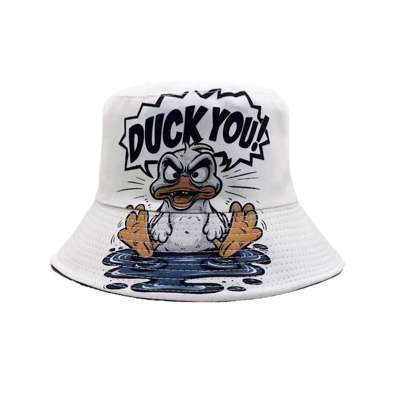 Xiyin temu hot-selling bucket hat European and American personalized printing cartoon animal short-brimmed sunshade basin hat double-sided wear