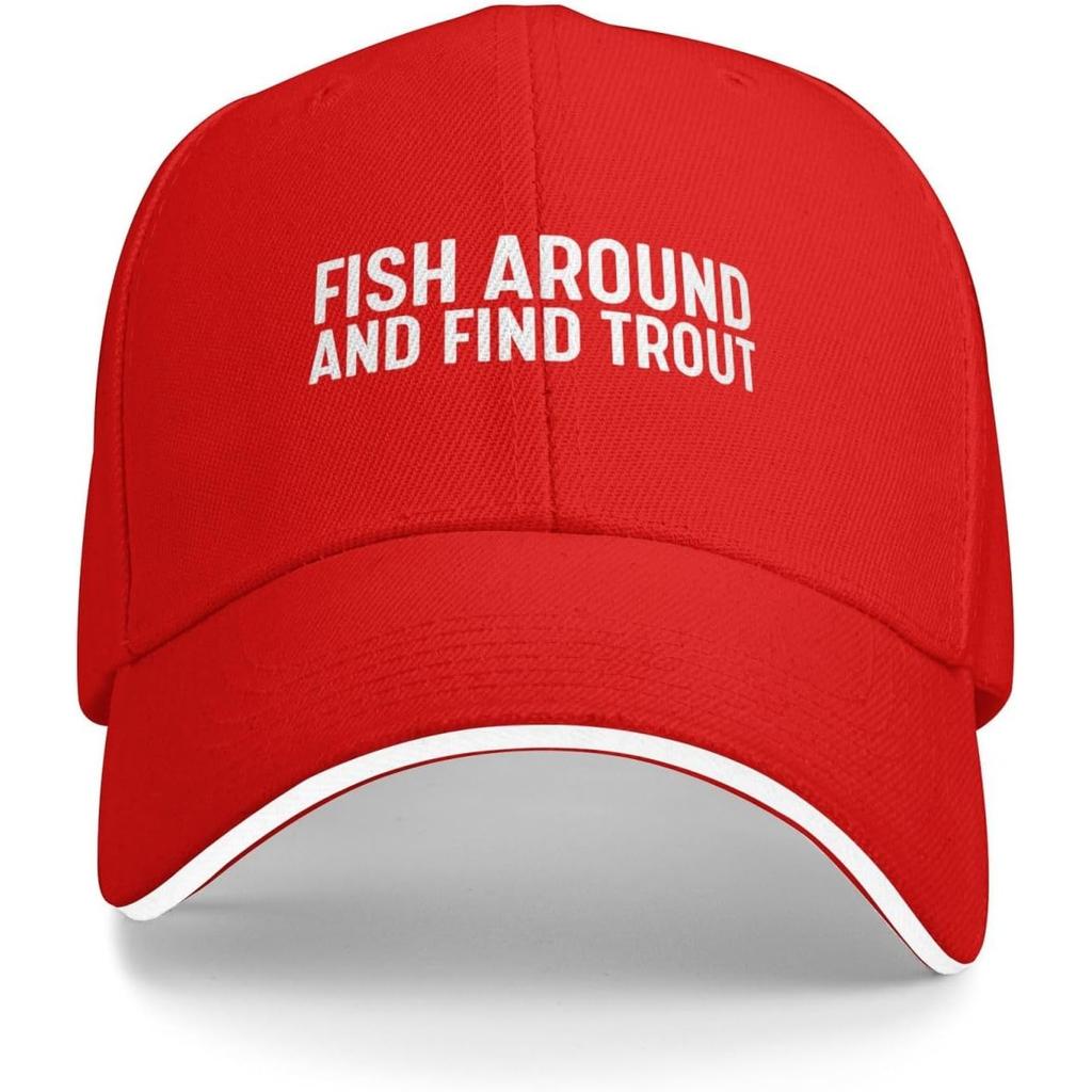 Fish Around And Find Trout Baseball Cap Polyester Casual Sun Protection Adjustable Hat