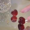 Милые сладкие женские серьги-гвоздики с красной вишней на осень/зиму