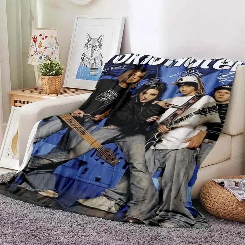 Плед Tokio Hotel с ретро-принтом, теплый плед, фланелевый, мягкий, комфортный, для дома, путешествий, постельное белье, принадлежности для дивана, подарок на день рождения