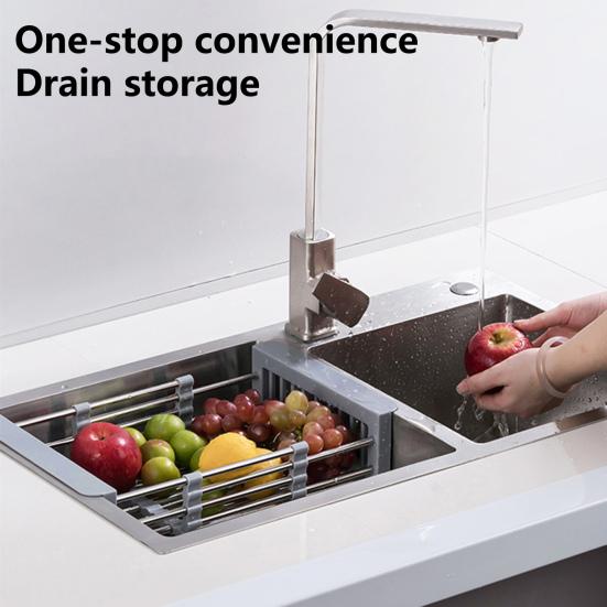 Телескопическая сушилка для раковины Yousheng, компактная сушилка для посуды из нержавеющей стали, выдвижной многофункциональный органайзер для кухонной раковины