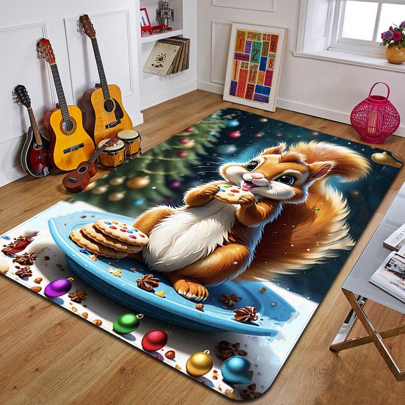 S-squirrel Printed Carpet Fashion Yoga Mat Non-Slip Carpet Bedroom Decoration Outdoor Carpet Bedroom Birthday Gift
