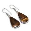 Natural Tiger Eye Gemstone 925 Sterling Silver Jewelry Earring 1.69" D2v49