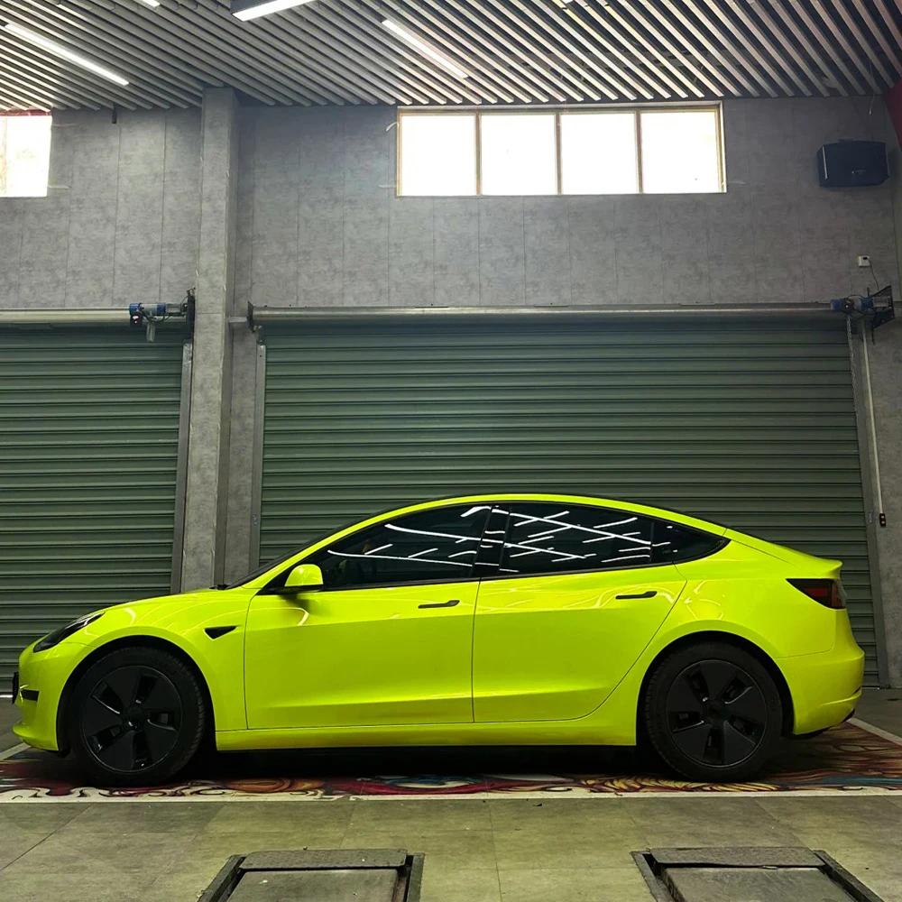 Автомобильная наклейка Многоцветный Коралловый Флуоресцентно-желтый Виниловая пленка меняющая цвет ПЭТ Наклейки без пузырей Автомобильная наклейка Внутренний Внешний